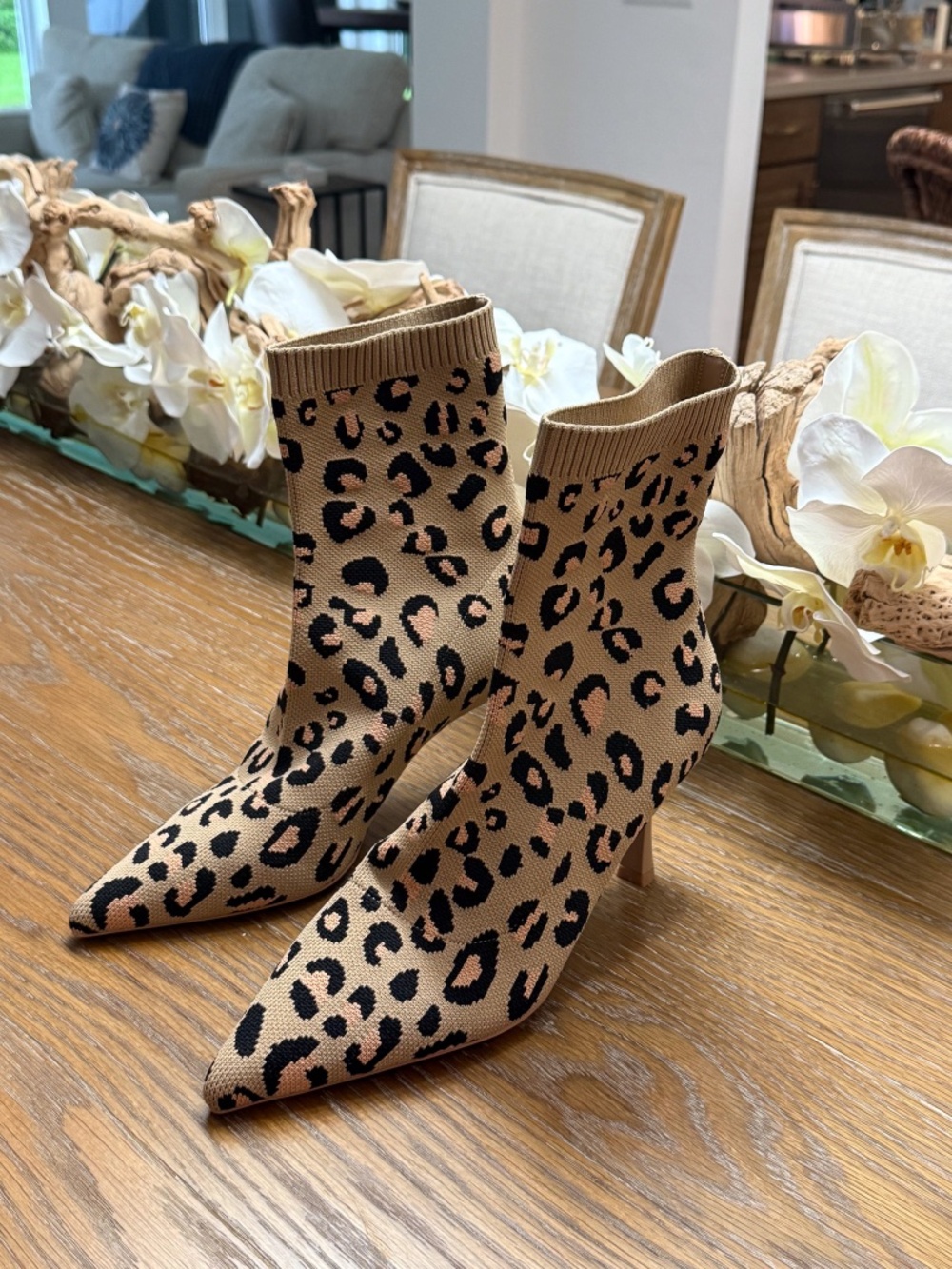Cosy Island Leopard sock boots - 9